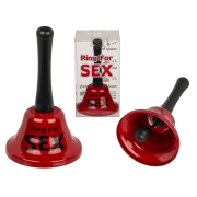 CAMPANELLO ROSSO DA TAVOLO CON SCRITTA RING FOR SEX CM 13 X 7 CIRCA GADGET PER ADULTI ADDIO AL CELIBATO SAN VALENTINO