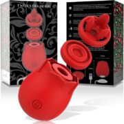 MIA succhia clitoride in silicone rosso vibratore licking pulsante impermeabile USB